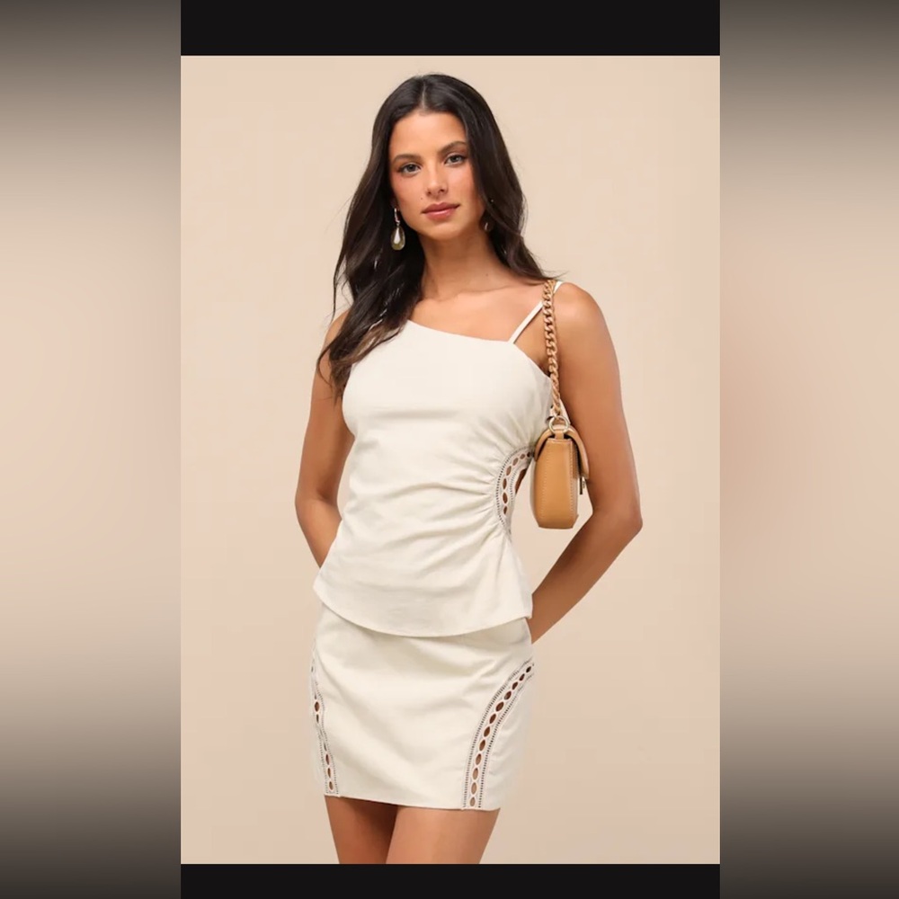 Lulu's Cream Crochet Top & Bottom Never Worn with tags